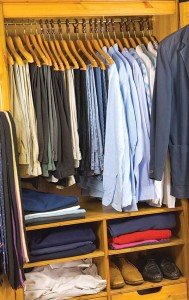 Organizing and categorizing items—shirts with shirts, pants with pants, etc.— is a helpful way to assist your loved one.