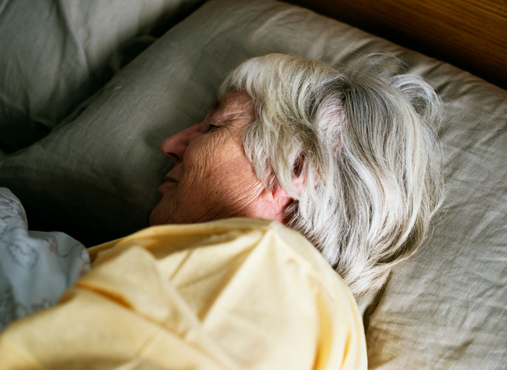Elderly woman sleeping helps with Brain Health